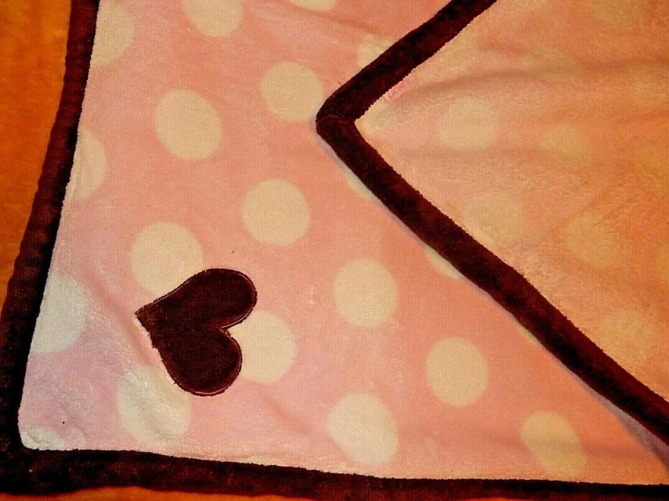 Manta de cuna polar de felpa rosa lunares corazón de Carter Kidsline 7D LN 30x40 Foto 4 de 4