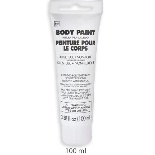 Pintura corporal completa a base de crema no tóxica Amscan 39007608, 34 OZ, blanca Foto 2 de 3