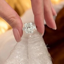 5.50Ct Radiant Cut 950 Platinum Lab Grown Diamond/CVD Women's Engagement Ring