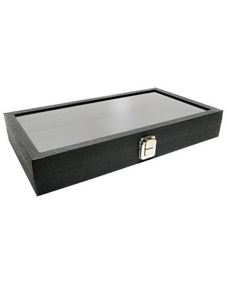 Novel Box Jewelry Organizer Glass Display Box with Lid Metal Clasp Storage Case