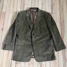 Stafford Mens Tan brown Corduroy Blazer Sport Coat 100 Cotton Jacket 46R