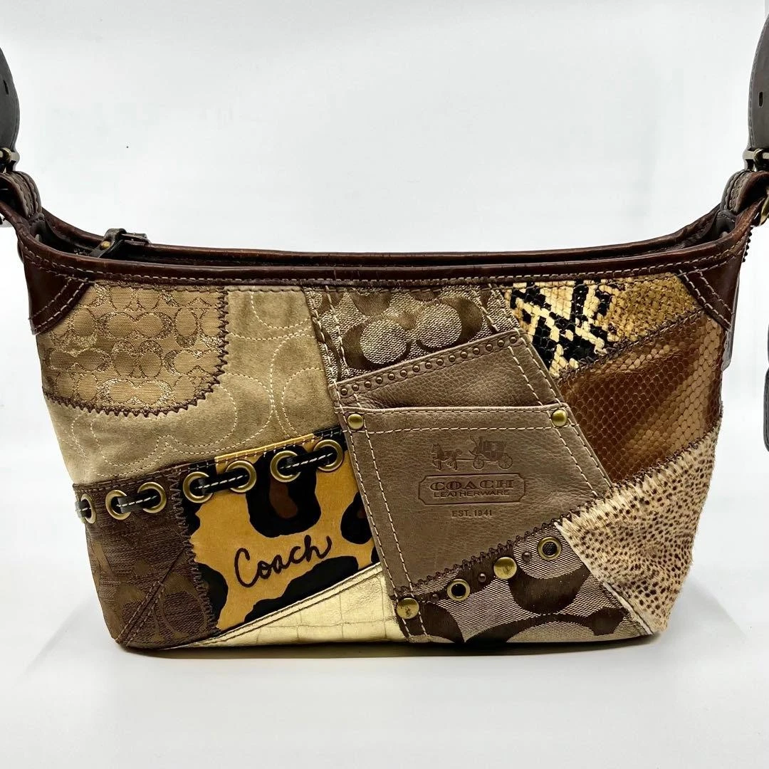 Coach Patchwork Leather Exterior Large Bags & Handbags for Women