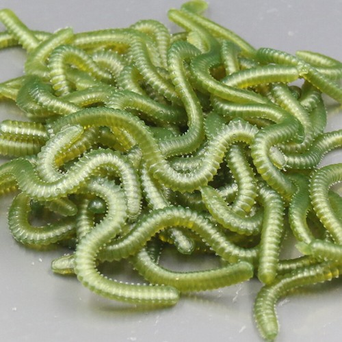 50/100/200 pcs Appâts De Pêche Leurre Souple, Fourche Dés Simulation Rouge Pêche Leurres Bioniques, Boîte Ver Terre Imitation Appât Leurre Pêche Fishing Bait(200pcs