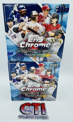 IN HAND - 2023 TOPPS CHROME SAPPHIRE EDITION BASEBALL BOX X 2 - LOT OF 2 BOXES