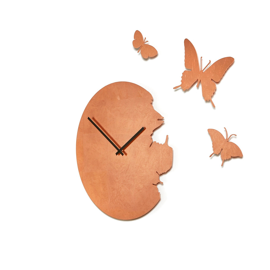 Orologio Da Parete Legno Chic Rosa Farfalla – 30 Cm Stile Vintage Europeo, Silenzioso, Per Soggiorno O Camera - 2