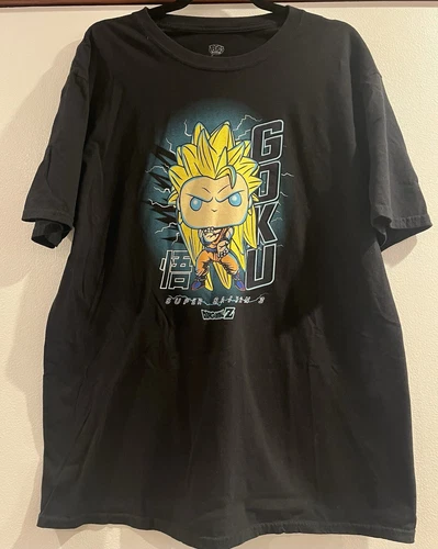 CAMISETAS FUNKO POP: CAMISETA DRAGON BALL Z GOKU TALLA HOMBRE TALLA GRANDE NEGRA