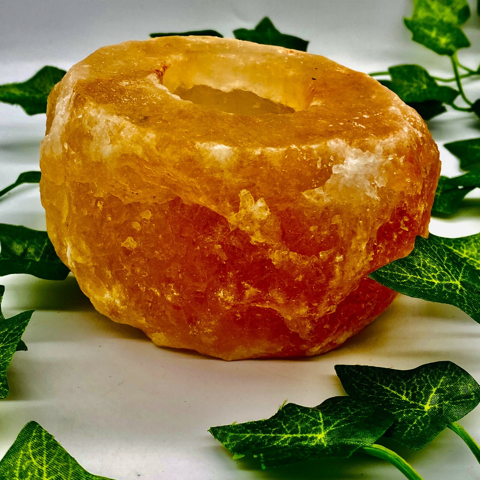 Himalayan Crystal Rock Salt Lamp Candle Holder Night Light Natural Air Purifier 