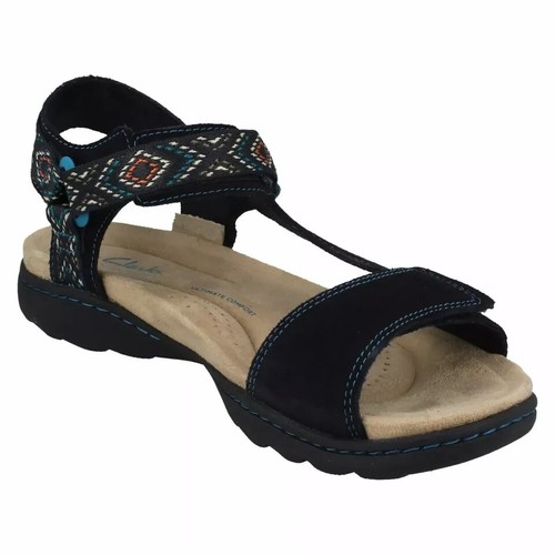 *VERKAUF* Damen Clarks Amanda Step Wildleder Flach Geh Sandalen - Picture 17 of 19