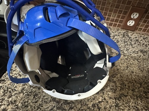 Riddell Speed FLEX Football Helm grau mit royalblauer Gesichtsmaske X Large XL - Bild 9 von 9