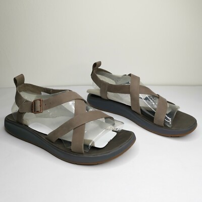 Chaco Wayfarer Sandals Leather Gray Men display picture 1