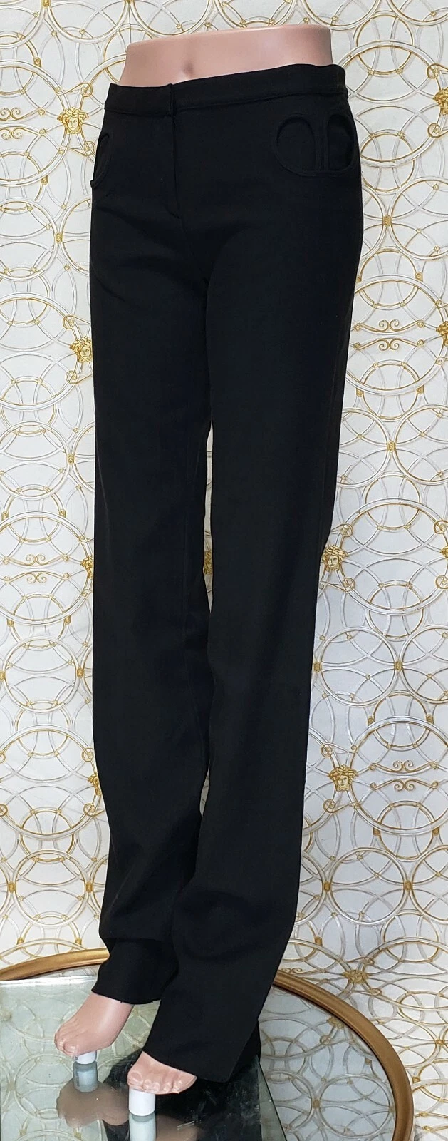 VERSUS VERSACE PANTALONE COTONE CLASSICO NERO taglia 40 4