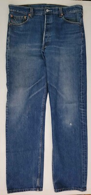 Vintage 90s Y2K Levi's Red Tab 501 Button Fly Denim Jeans Actual