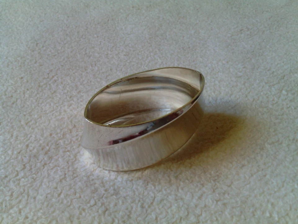 Anillo servilletero alemán moderno vintage de mediados de siglo 800 plata "Alfred" nombre grabado Foto 4 de 4