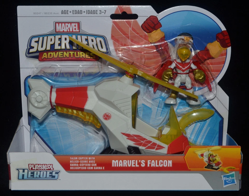 FALCON GARRA HELICÓPTERO Y SUPER ESCUADRÓN DE LA JUNGLA Marvel Super Hero Adventures en paquete Foto 3 de 4
