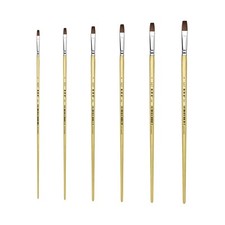 XDT 166-C Bright Art Brush Set 6Pc 1 2 3 4 5 6 Red Sable Acrylic Oil Watercolor