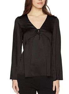 black satin v neck top