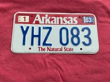 License Plate Vintage Arkansas YHZ 083 “The Natural State” 2003 Rustic USA