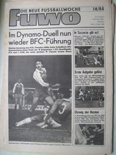 DDR Fuwo 14/84 Länderspiel DDR-CSSR 2:1 HFC Chemie-Dynamo Dresden 0:0