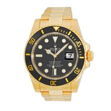 Rolex ROLEX 18K Yellow Gold 40mm Submariner 116618LN Box Warranty MINT