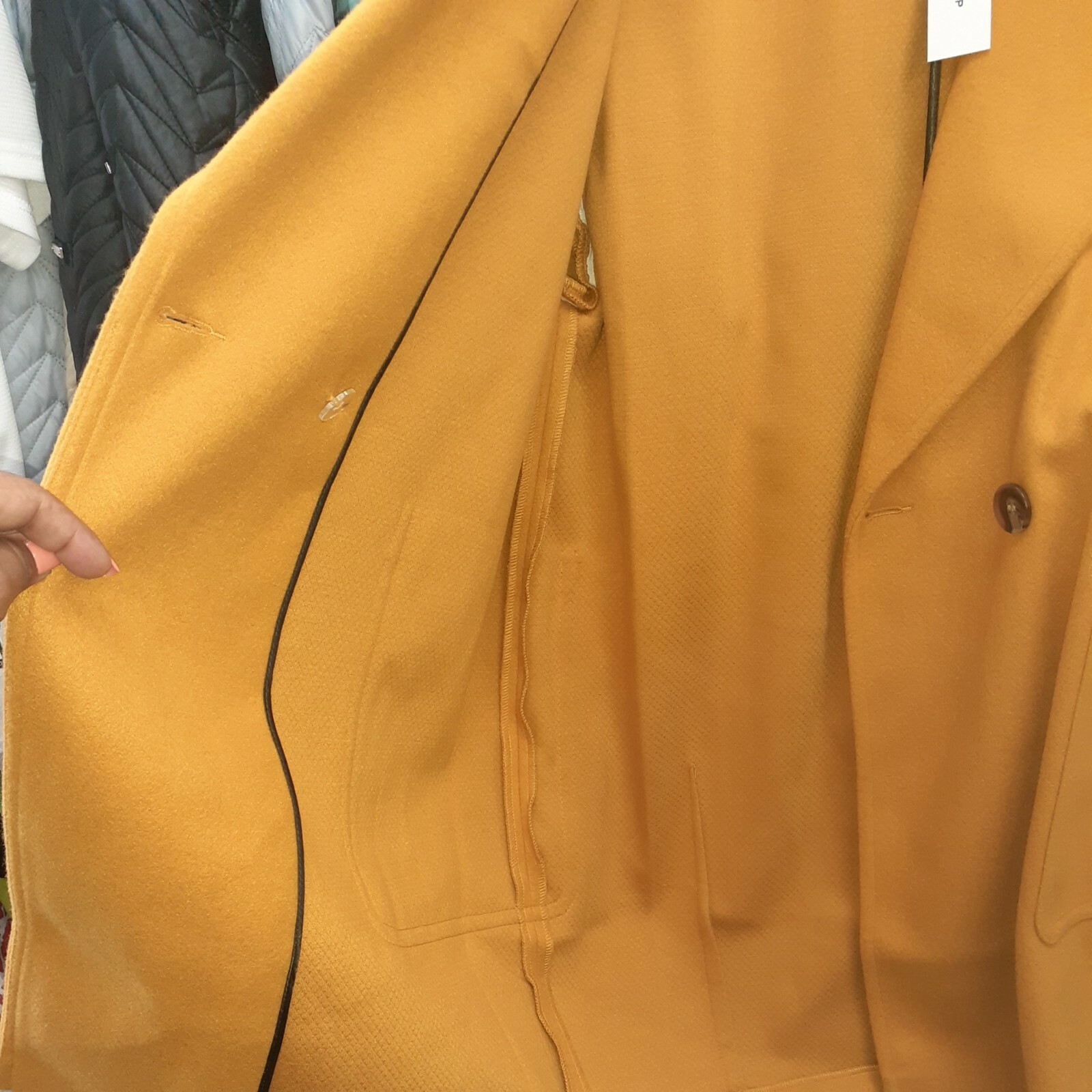 Carly Coat Mustard Yellow Jacket with Oversized Pockets Women's