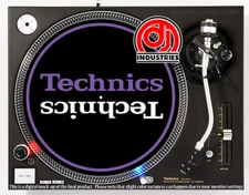 Technics Mirror Purple/White on Black - DJ slipmat for turntable record player 