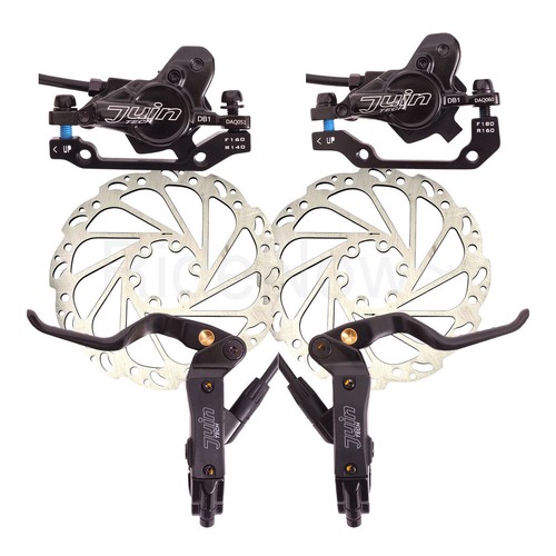 Juin DB1 Hydraulic Disc Brake, Black, Front & Rear,160mm rotor*2, MTB Bike