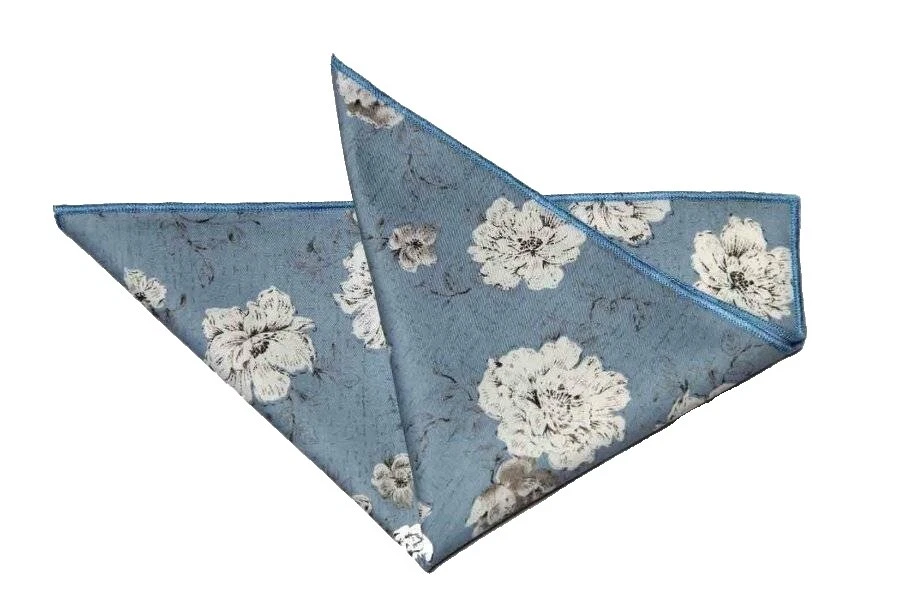 Floral 100% Cotton Pocket Square Handkerchiefs for Men