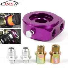 Purple Aluminum Oil Filter/Cooler Sandwich AN10 Block Adapter Gauge Sensor Plate