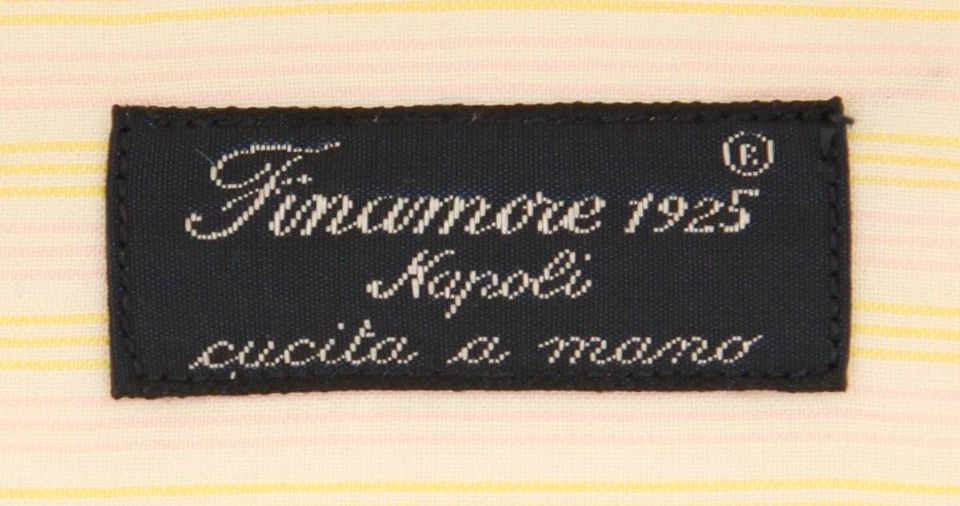 Camisa a Rayas Amarillas Finamore Napoli - Delgada - (201803158) Foto 4 de 4