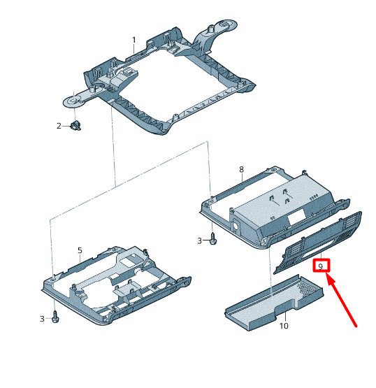 NEW VOLKSWAGEN ARTEON 3H7 ROOF CONSOLE COVER 5G0867071A3HS 5G0-867