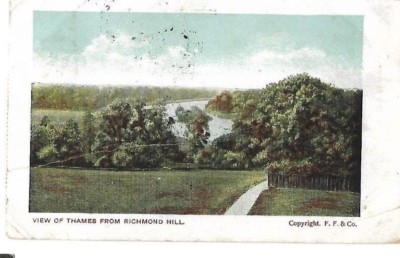 ALTE POSTKARTE - ''ANSICHT DER THAMSE VON RICHMOND HILL'' ~ SEHR GUTER ZUSTAND & Co. verschickt 1905