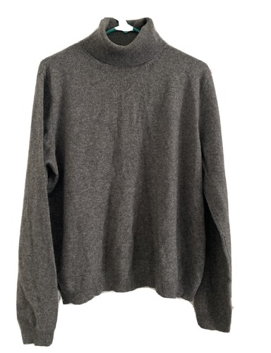Gray Cashmere Turtleneck Sweater Medium 