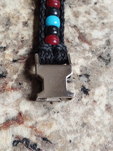 Medium Dog Collar - 16.5 Inches - Black, Maroon, Turquoise, Gold - Picture 2 of 4