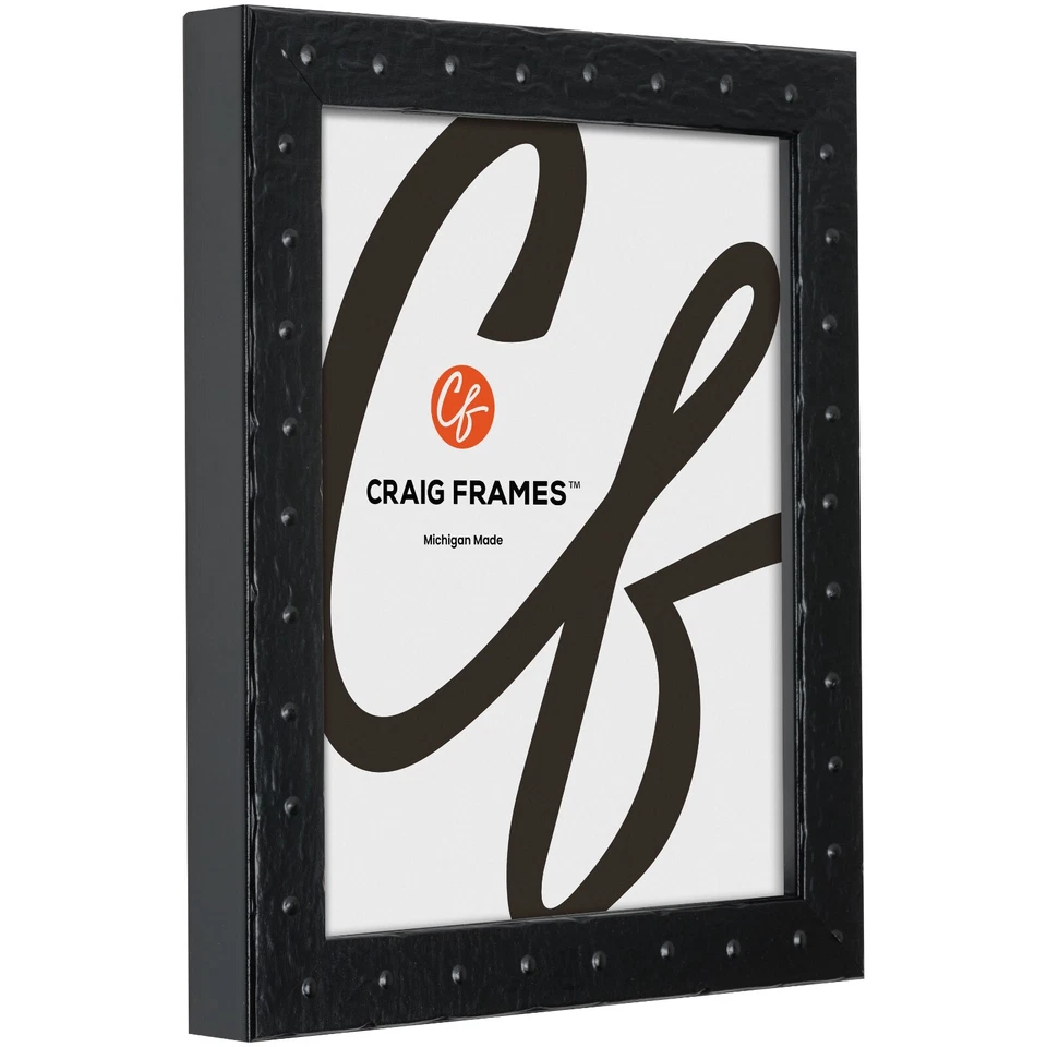 Craig Frames Rivet, 1.25 Inches Wide Asphalt Black Picture Frame - Image 3 of 4
