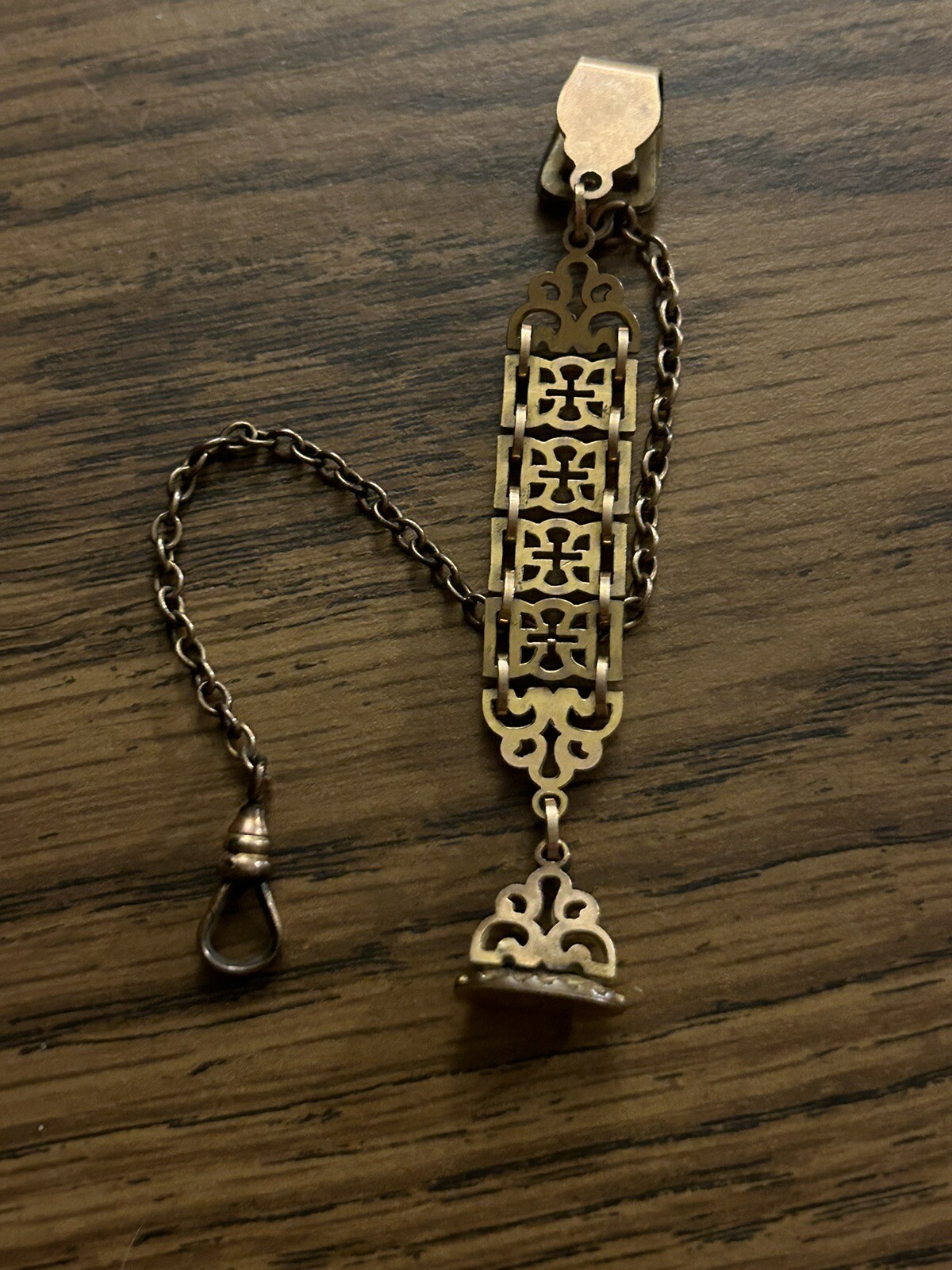 ANTIQUE BATES & BACON Women’s Pocket Watch Chain MONO… Gem