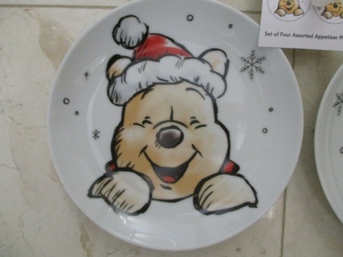 NUEVO CON ETIQUETAS DISNEY WINNIE The POOH SET DE 4 PLATOS APERITIVOS CARA SANTA POOH 6" - Imagen 2 de 11