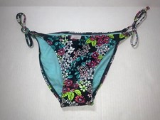 Juniors' LARGE TIE SIDE Bikini BOTTOM ONLY - Xhilaration MULTI COLOR Floral prin