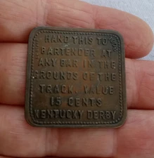 1903 KENTUCKY DERBY 15c TOKEN HORSE RACE TRACK BARTENDER LOUISVILLE KENTUCKY KY