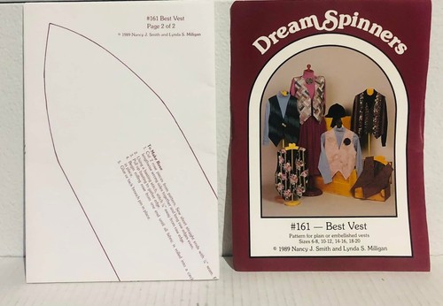 Vintage Dream Spinners #161 Best Vest Pattern For Plain Or Embellished Vests - Picture 2 of 6