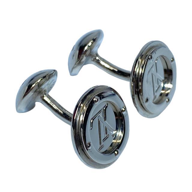 LOUIS VUITTON M68100 Cufflinks LV Circle Logo Damier Silver Color 
