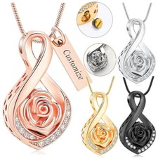 Infinity Urne Halskette Für Asche Rose Blume Urnen Kremation Schmuck Für Asche