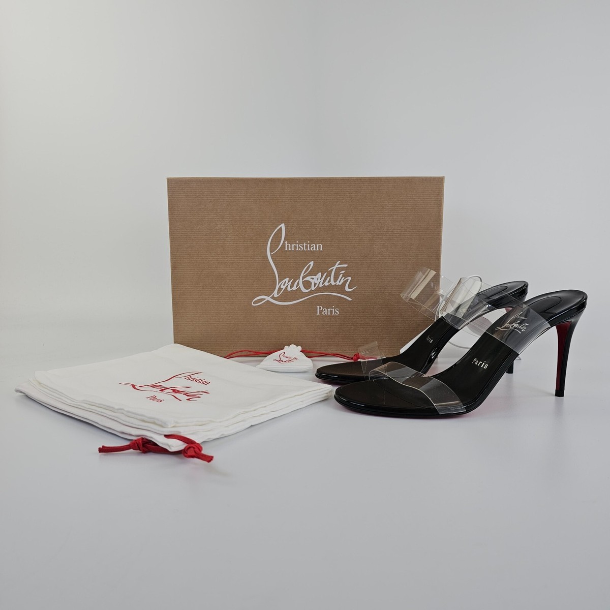 CHRISTIAN LOUBOUTIN Just Nothing 85mm Black Heeled Mule
