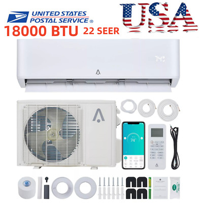 18000 BTU 22 SEER2 Mini Split Air Conditioners w/Heat Pump Inverter System USA  