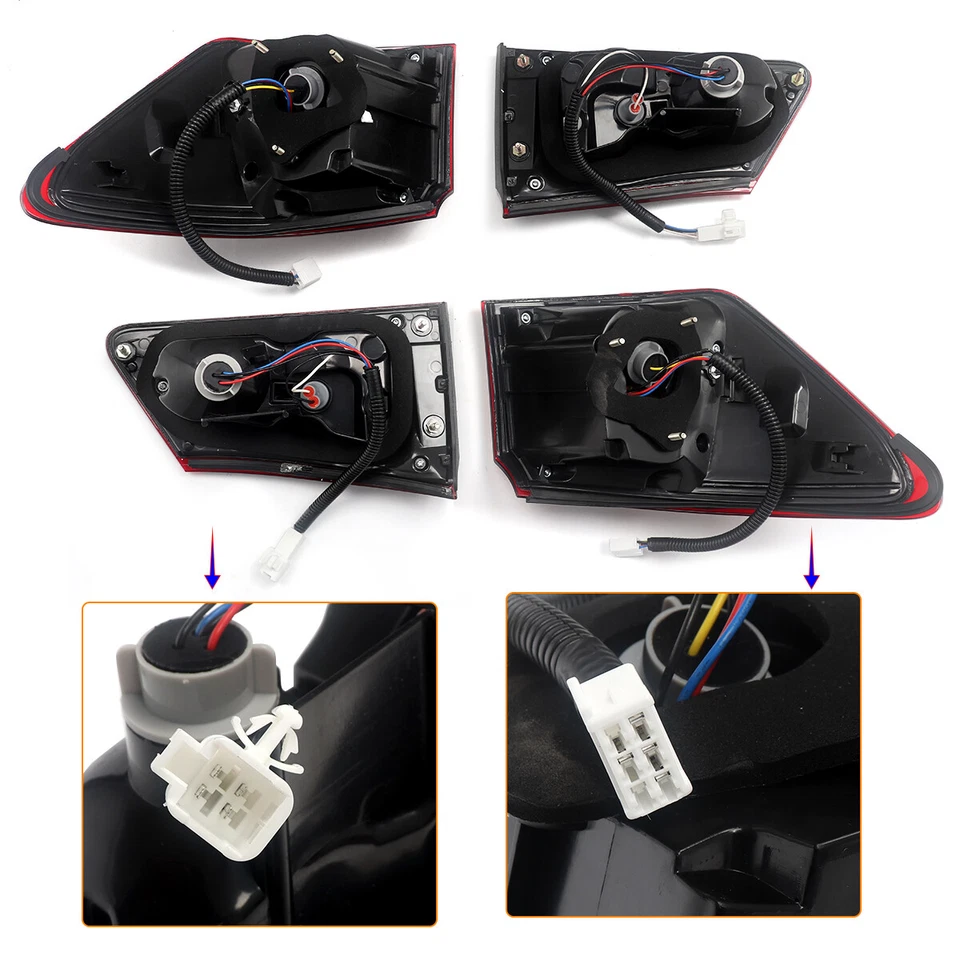 LED Tail Lights Red Clear Rear Lamps Assembly For Lexus IS 350 IS 250 2006-2012 Foto 3 de 4