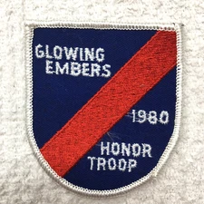 PATCH GSA Girl Scouts Glowing Embers 1980 Honor Troop Red Blue