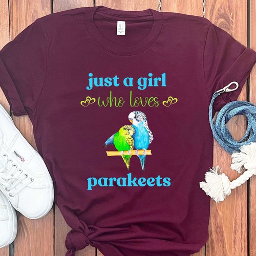 GIRL WHO LOVES PARAKEETS T-SHIRT - Picture 29 of 50