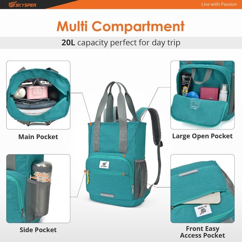 20L Foldable Hiking Backpack Lightweight Travel Daypack Walking Packable - Picture 3 of 7