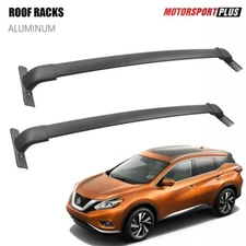 Black Roof Rack Rail Cross Bars For 2015-2018 Nissan Murano Aluminum OE Style