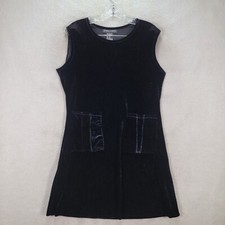 Jamie Brooke Women Dress Plus Size 16 Black Faux Velour Y2K Unique A Line