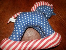 Vintage "Good Stuff" Brand Red, White  Blue Fabric 10" Rocking Horse